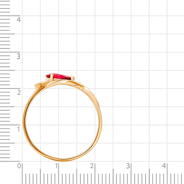 Кольцо с рубином синтетическим из красного золота 585 пробы 4
