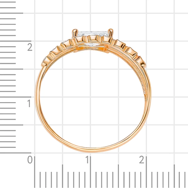 Кольцо с фианитами из красного золота 375 пробы