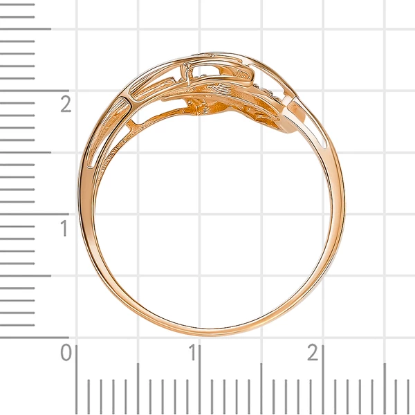 Кольцо с фианитами из красного золота 585 пробы