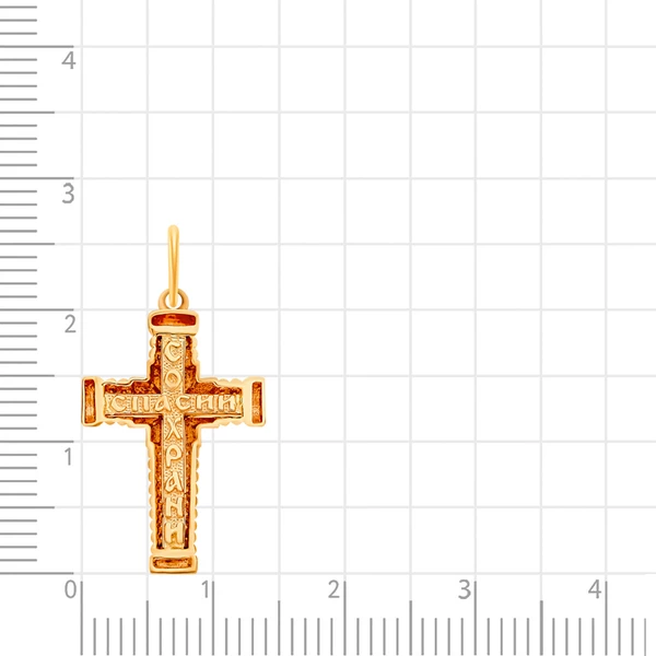 Крестик из красного золота 585 пробы 2