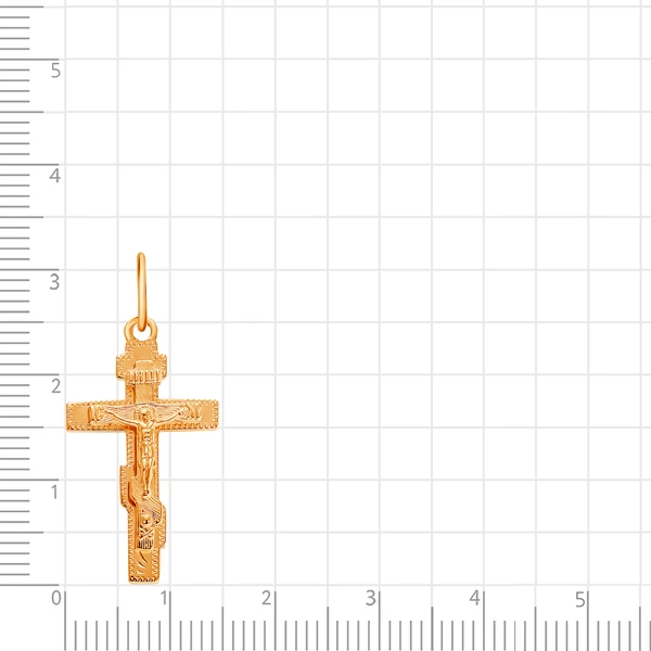 Крестик из красного золота 585 пробы 3