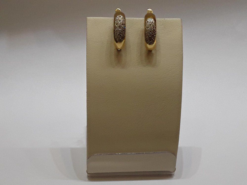 Серьги с бриллиантами из комбинированного золота 500 пробы