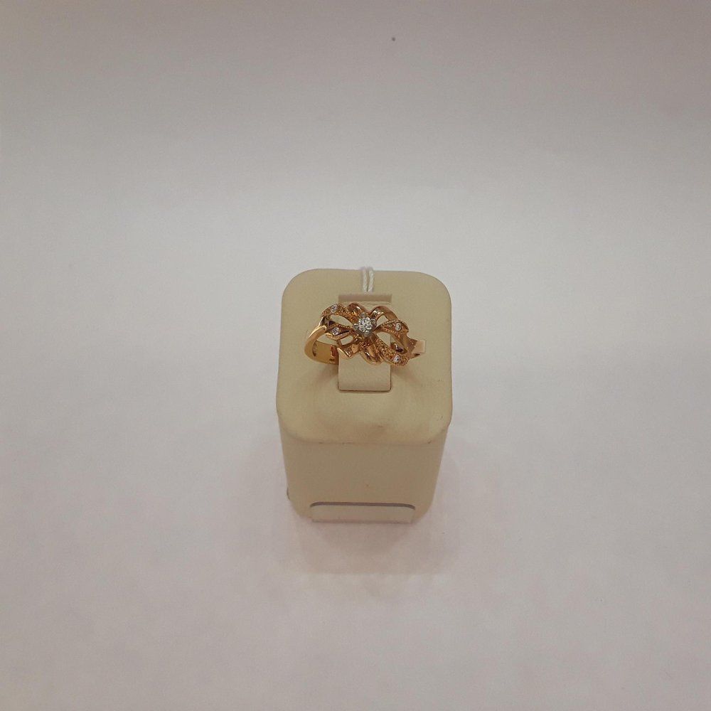 Кольцо с бриллиантами из красного золота 500 пробы