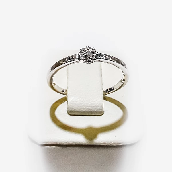 Кольцо с бриллиантом из белого золота 585 пробы 1
