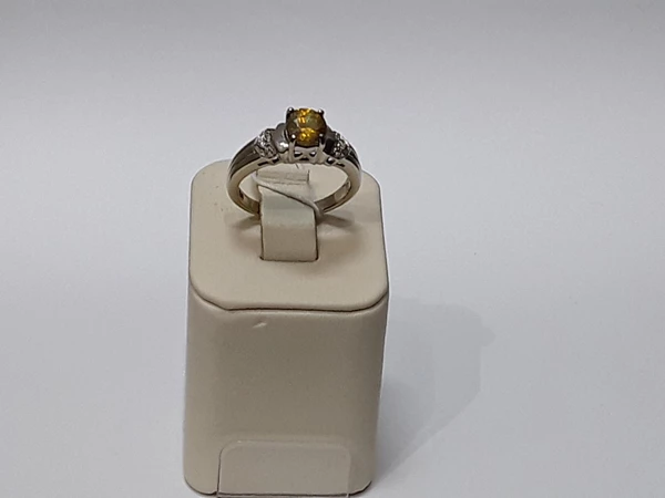 Кольцо с бриллиантом из белого золота 375 пробы 1