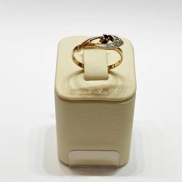 Кольцо с сапфиром и бриллиантами из красного золота 585 пробы 1