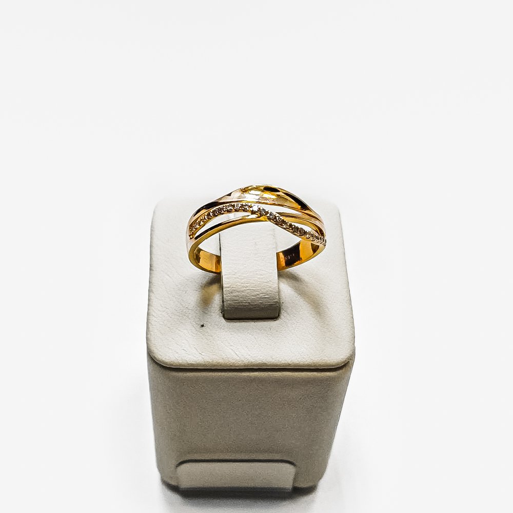 Кольцо с бриллиантами из красного золота 750 пробы
