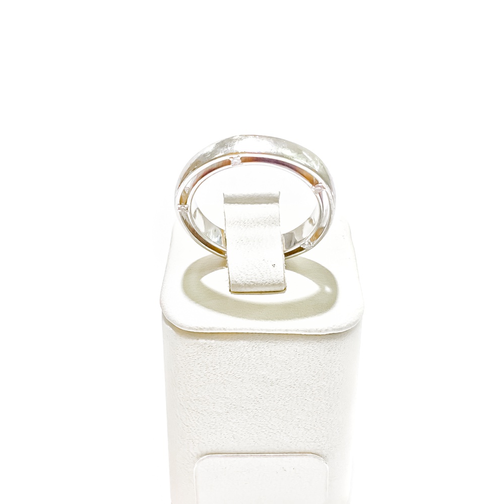 Кольцо обручальное с бриллиантами из белого золота 585 пробы