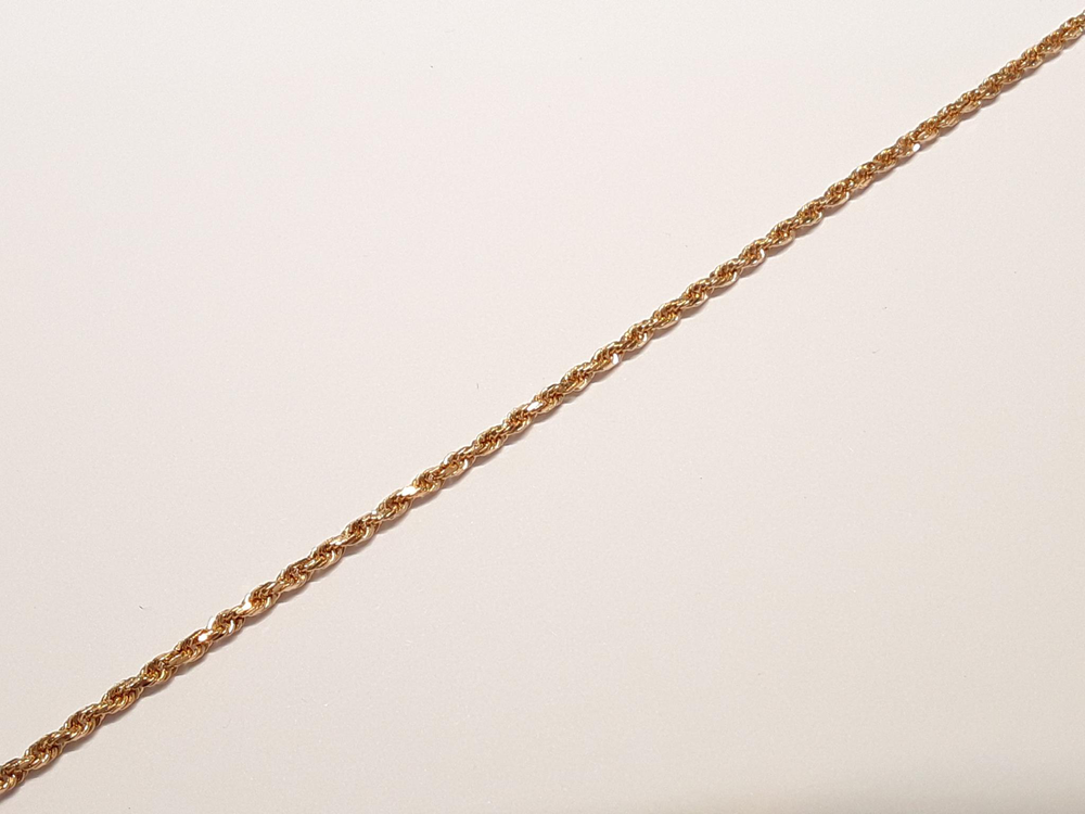 Браслет веревка из красного золота 585 пробы