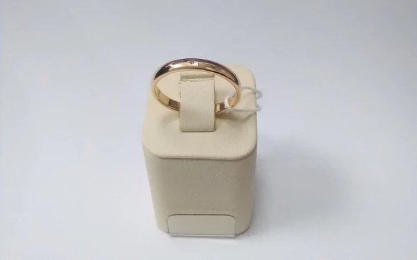 Кольцо обручальное с бриллиантом из красного золота 375 пробы 1