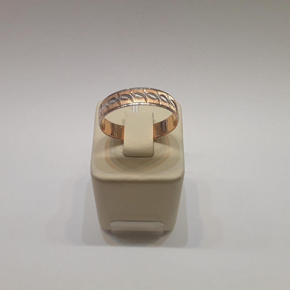Кольцо обручальное из комбинированного золота 585 пробы