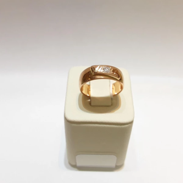 Кольцо с бриллиантом из красного золота 583 пробы 1