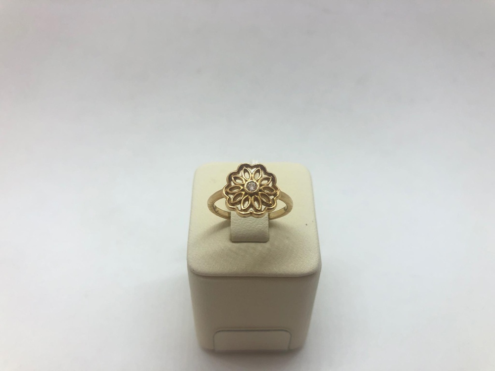 Кольцо с бриллиантом из желтого золота 585 пробы