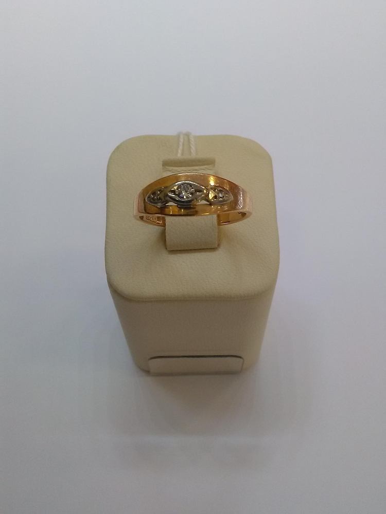 Кольцо с бриллиантами из красного золота 583 пробы