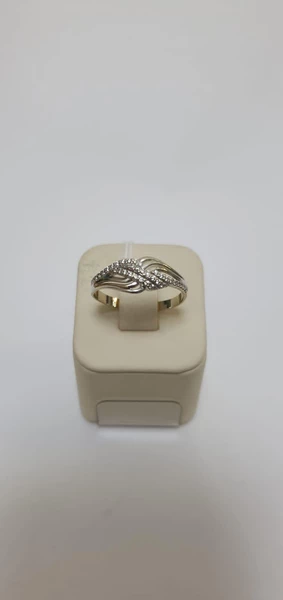 Кольцо с фианитом из белого золота 585 пробы 1