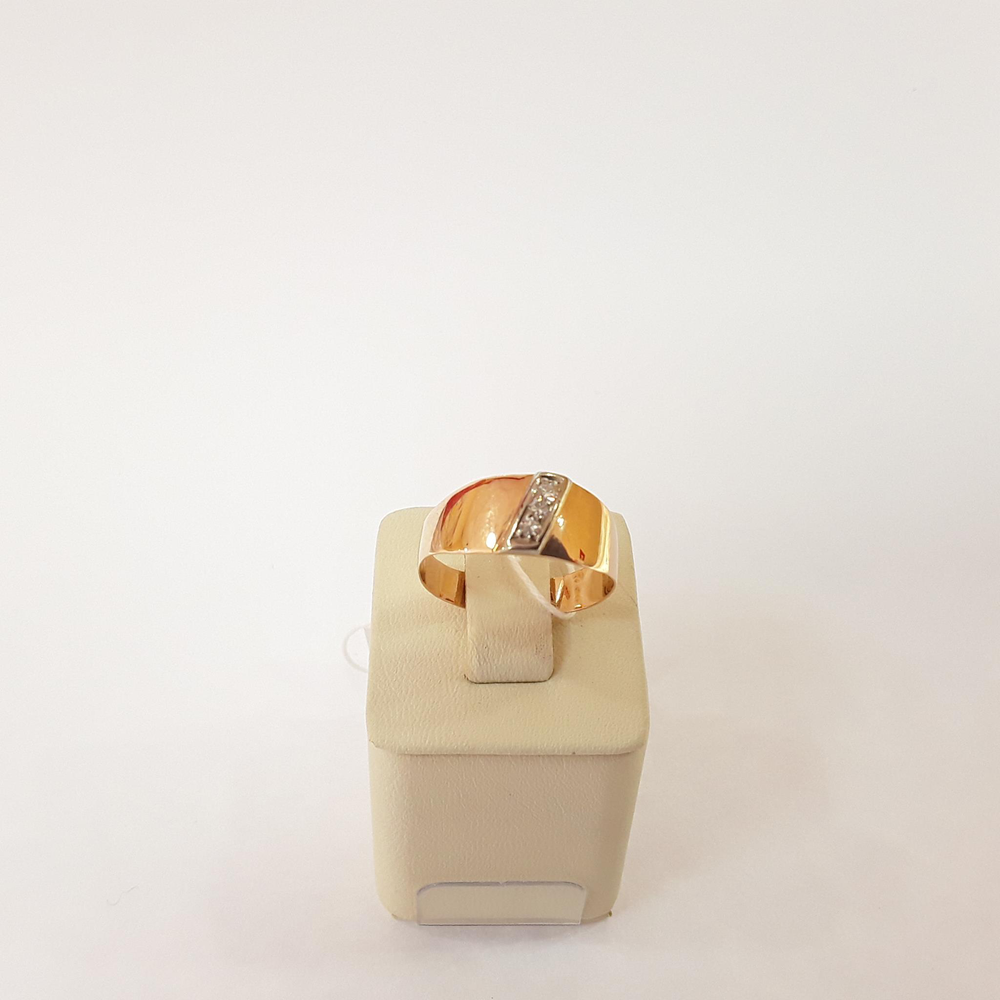 Кольцо с бриллиантами из комбинированного золота 583 пробы