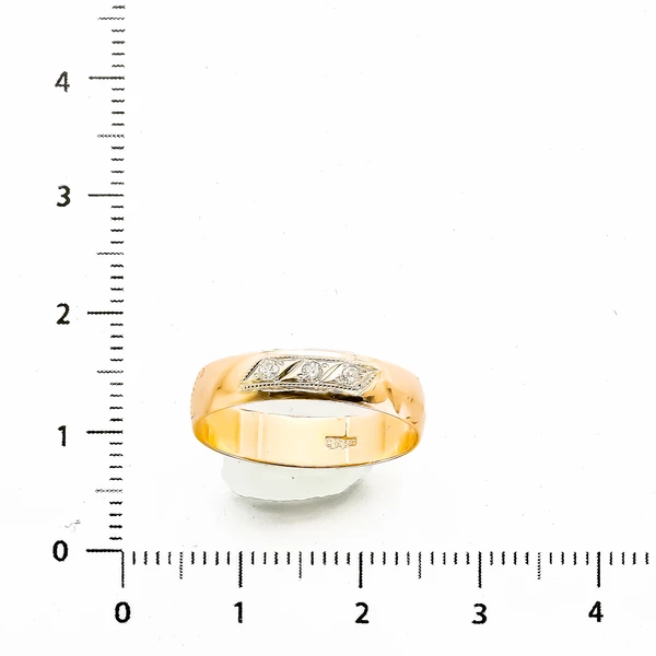 Кольцо обручальное с бриллиантом из красного золота 583 пробы 1