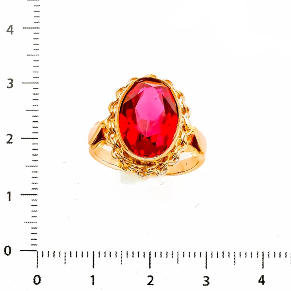Кольцо с фианитом из красного золота 583 пробы 1