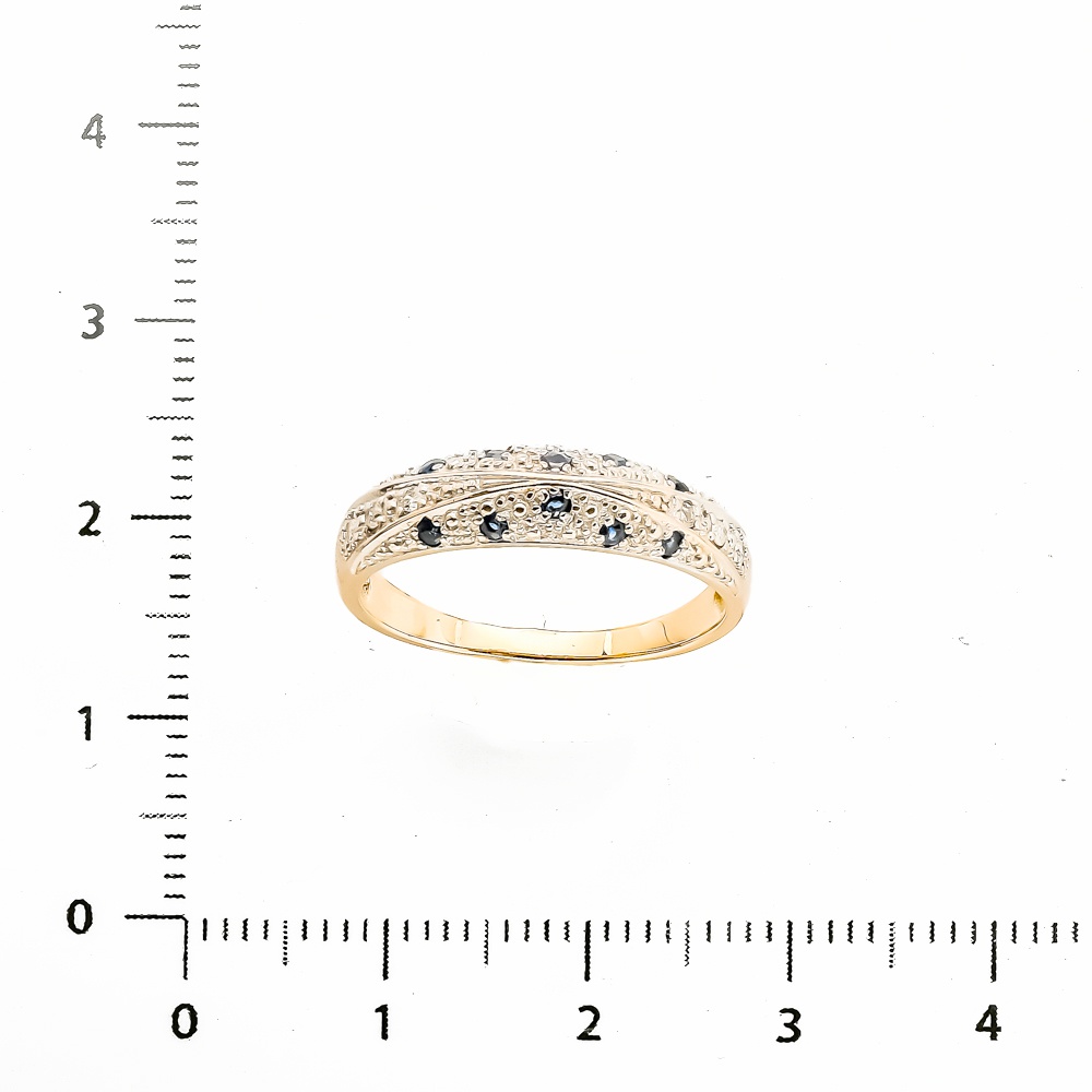 Кольцо с сапфирами и бриллиантами из красного золота 585 пробы
