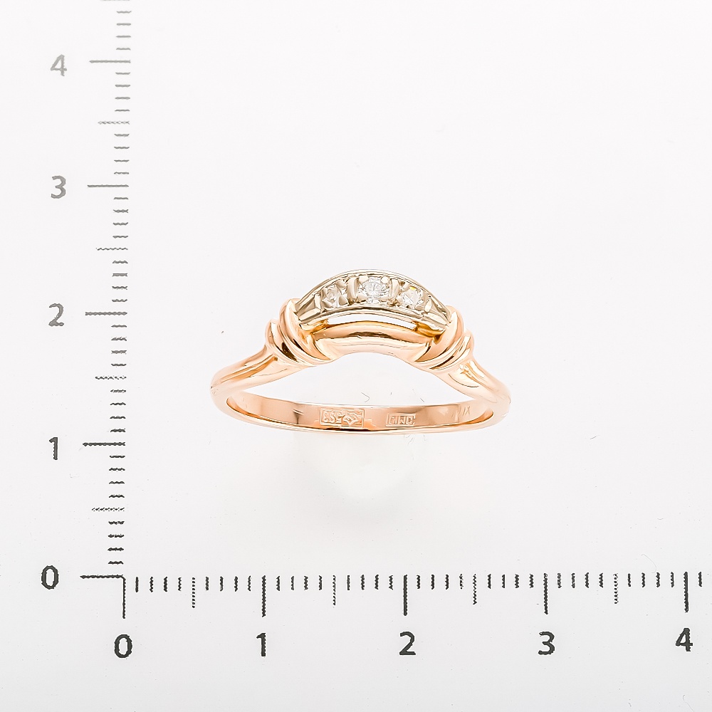 Кольцо с бриллиантами из красного золота 583 пробы