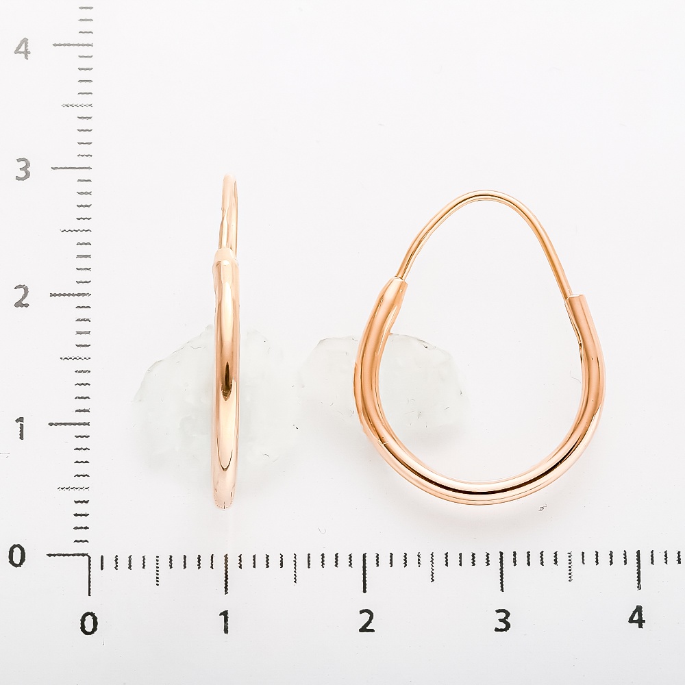 Серьги конго из красного золота 585 пробы