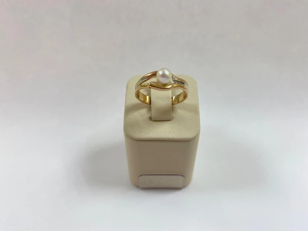 Кольцо с жемчугом из красного золота 585 пробы 1