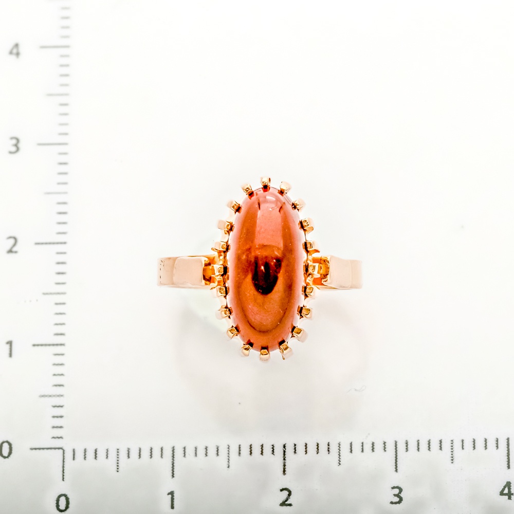 Кольцо с недрагоценной вставкой из красного золота 583 пробы