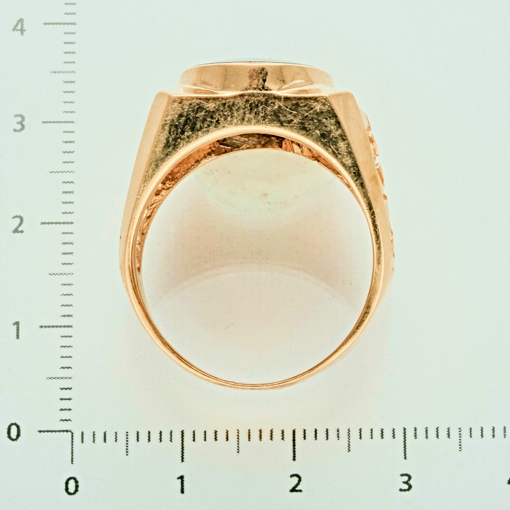 Кольцо с перламутром из красного золота 500 пробы