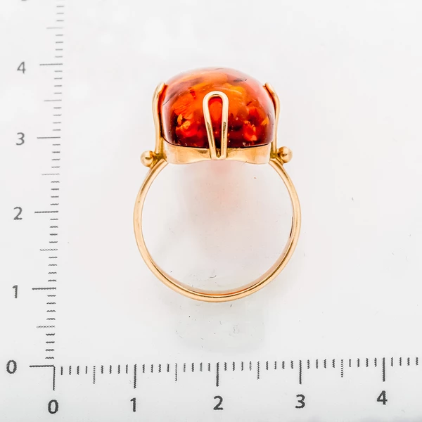 Кольцо с янтарем из красного золота 583 пробы 3