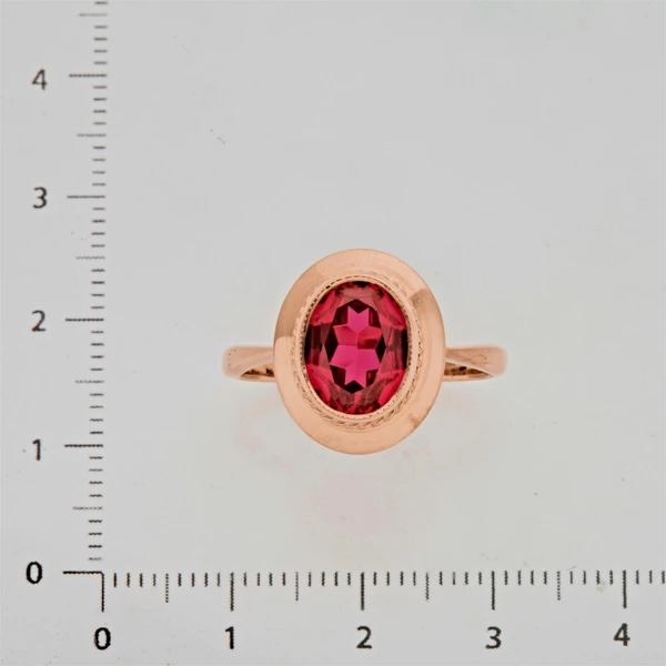 Кольцо с фианитом из красного золота 583 пробы 2