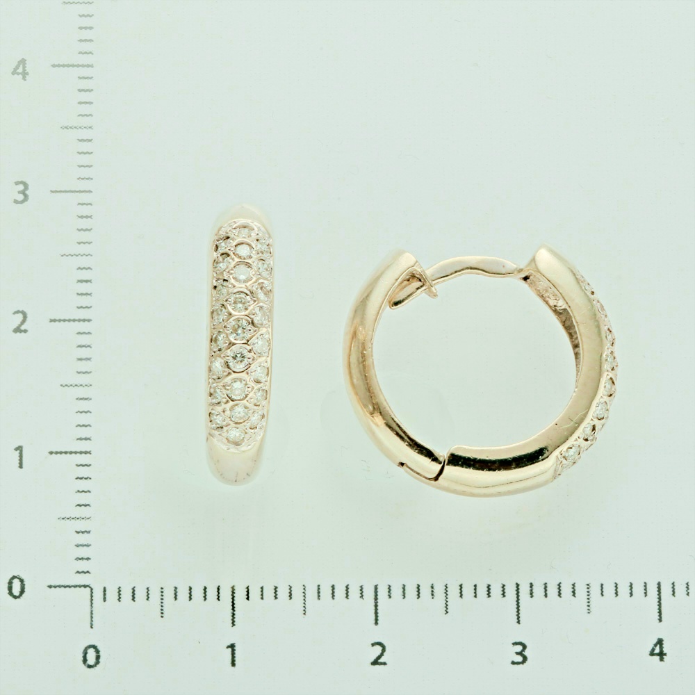 Серьги конго с бриллиантом из белого золота 585 пробы