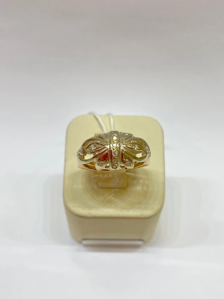 Кольцо с фианитом из красного золота 500 пробы 1