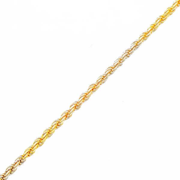 Цепь веревка из комбинированного золота 750 пробы 1