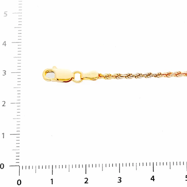 Цепь веревка из комбинированного золота 750 пробы 4