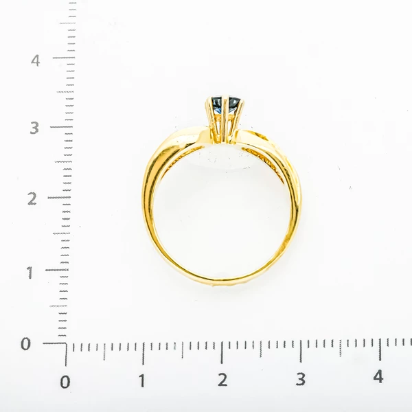 Кольцо с бриллиантом из желтого золота 750 пробы 3