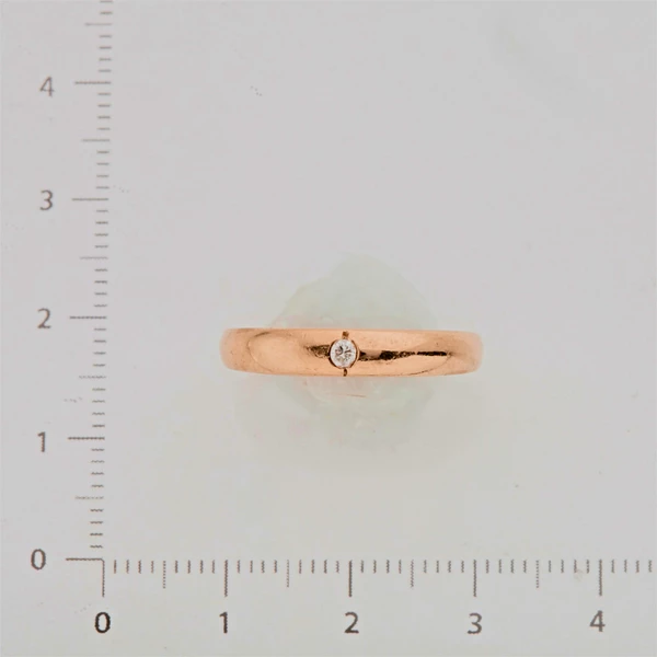 Кольцо обручальное с бриллиантом из желтого золота 750 пробы 2