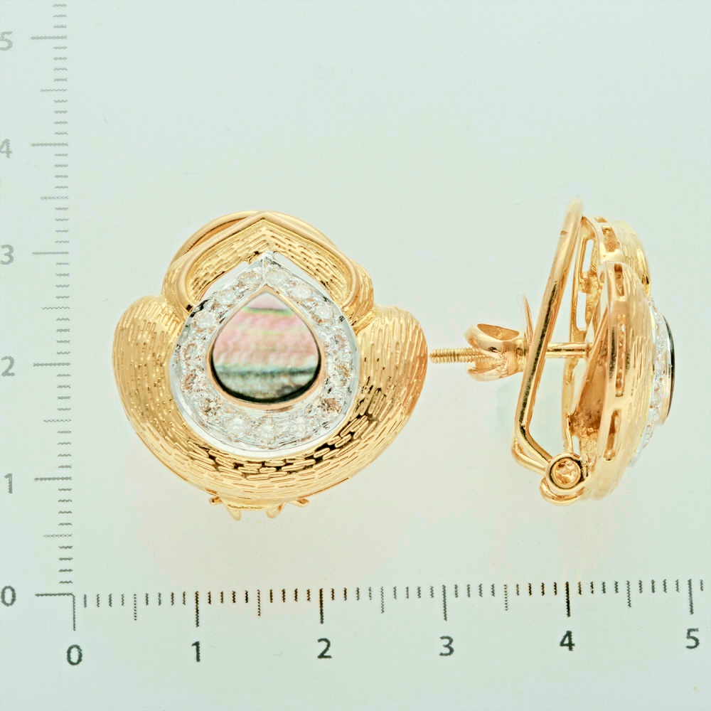 Серьги с бриллиантом из красного золота 500 пробы