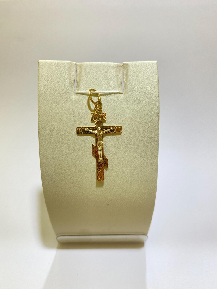 Крестик из красного золота 585 пробы