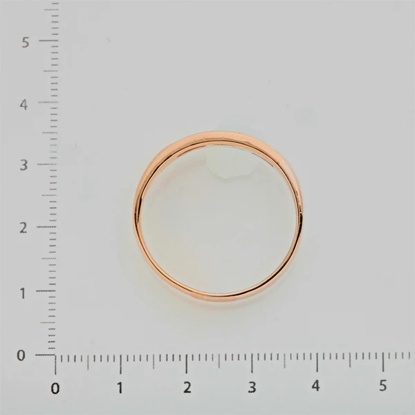 Кольцо обручальное с бриллиантом из красного золота 750 пробы