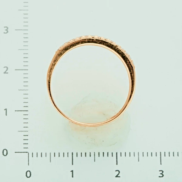 Кольцо с фианитом из красного золота 585 пробы 3