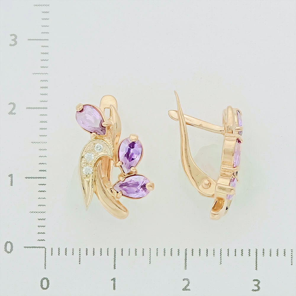 Серьги из красного золота 585 пробы
