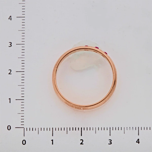 Кольцо обручальное с фианитом из красного золота 583 пробы 3