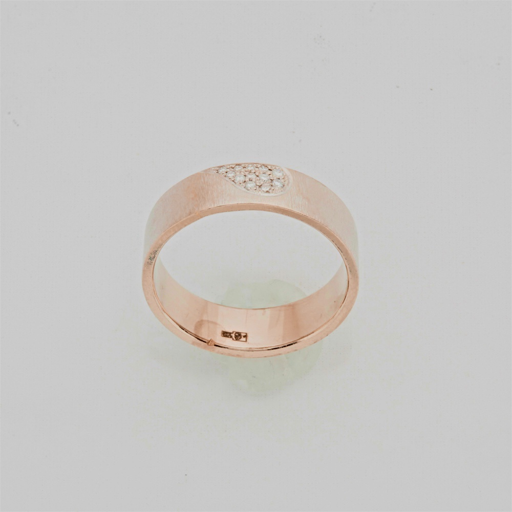 Кольцо обручальное с бриллиантом из белого золота 500 пробы