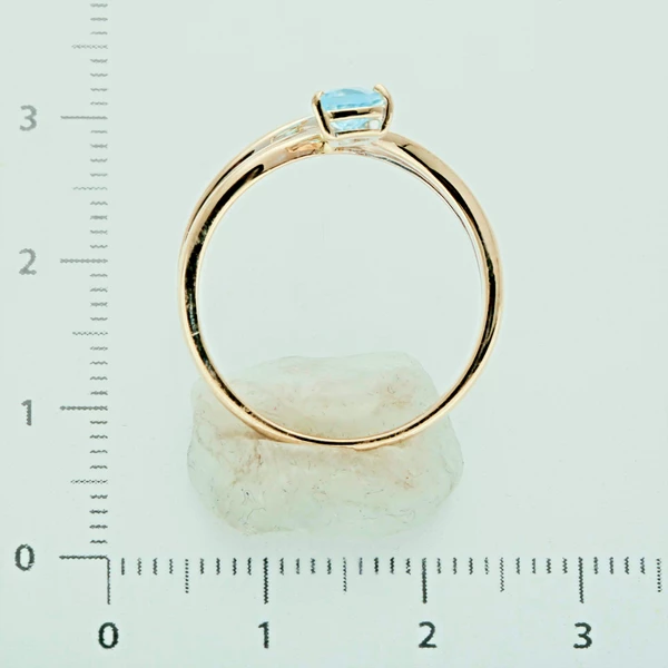 Кольцо с топазом из белого золота 750 пробы 3