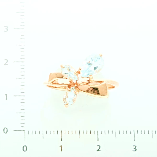 Кольцо с топазом из красного золота 585 пробы 2