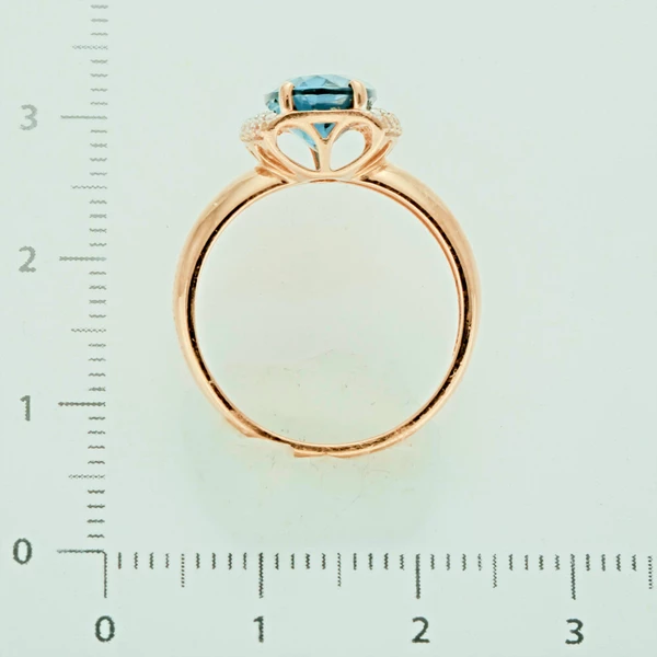 Кольцо с топазом лондон из красного золота 585 пробы 3