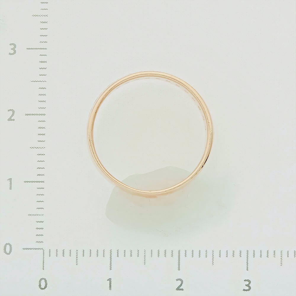 Кольцо обручальное с бриллиантом из комбинированного золота 585 пробы