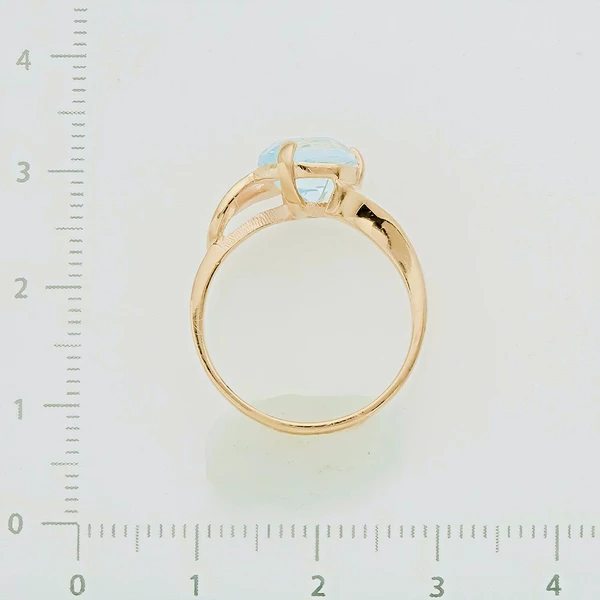 Кольцо с топазом из красного золота 585 пробы
