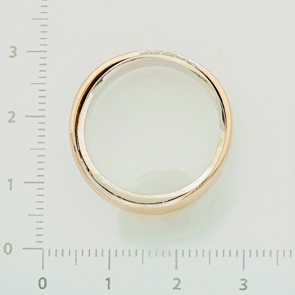 Кольцо с изумрудом из комбинированного золота 585 пробы