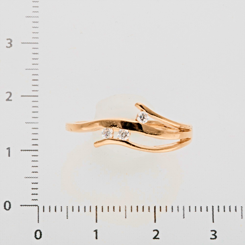 Кольцо с фианитом из желтого золота 585 пробы